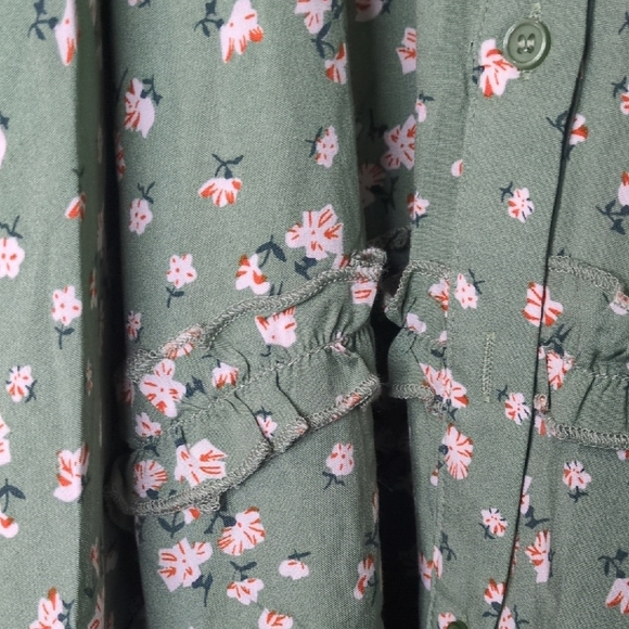 JessaKae Asymmetrical Green Sage Fairfax Floral Dress Medium Fairy Cottage - Picture 4 of 7